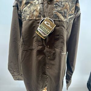 Drake real tree Camouflage and Brown Outdoor Shirt Max 5 size large